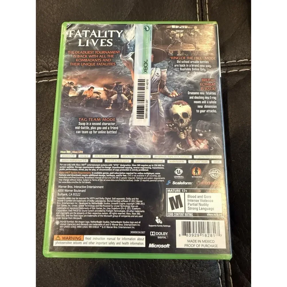 Mortal Kombat Komplete Edition Xbox 360 Game CIB Manual & Content Downloads 2011